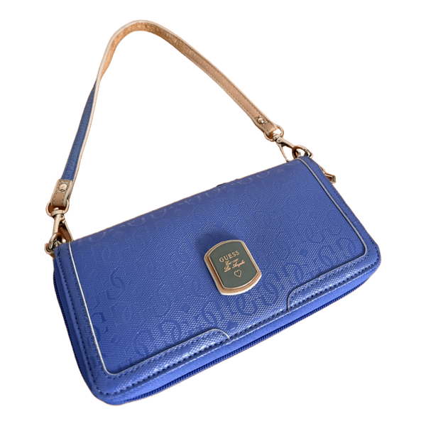 Guess blue zip bag with strap