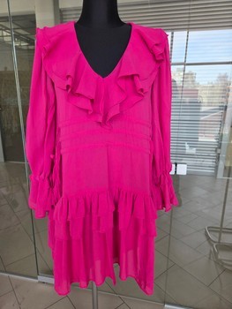 Pink ruffled dress