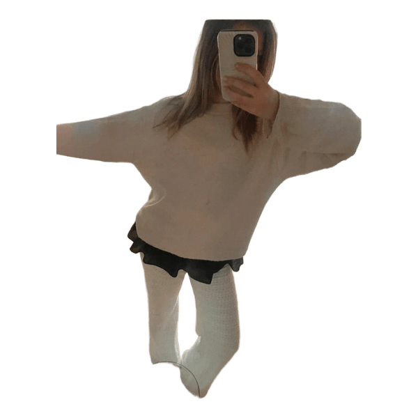 Beige stickad tröja