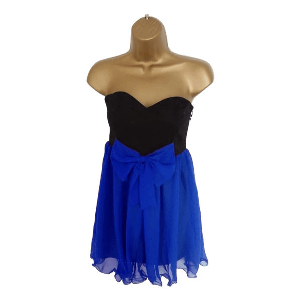 Blue and black dress