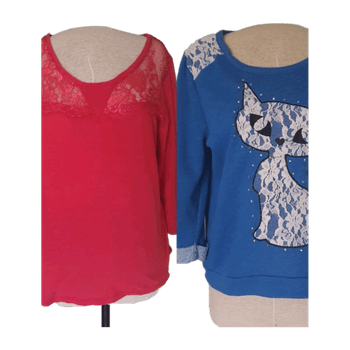 Pitsikoristeiset paidat x2 blouse