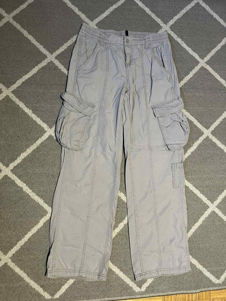 Grey cargo trousers