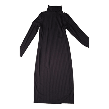 Black ribbed midi dress