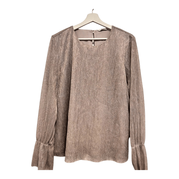 Pink shimmer long sleeve top