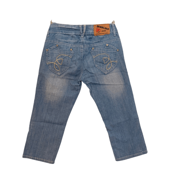 Blå vintage Miss Love denim capribukser