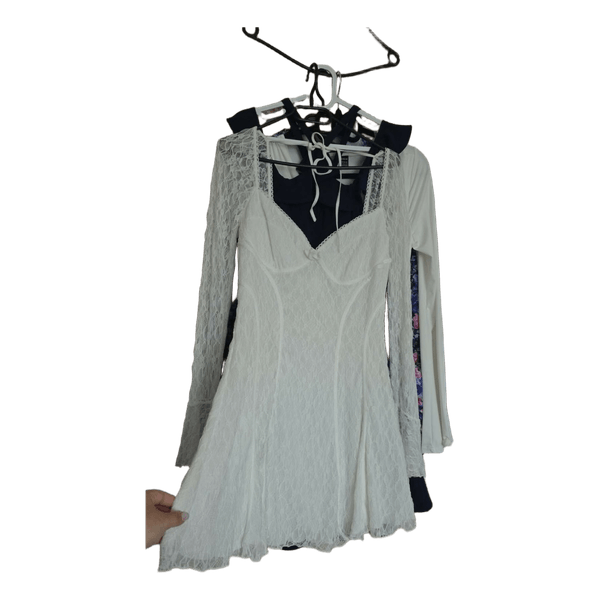 White lace mini dress