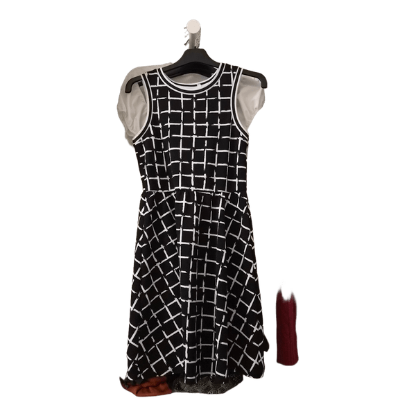 Black and white grid dress