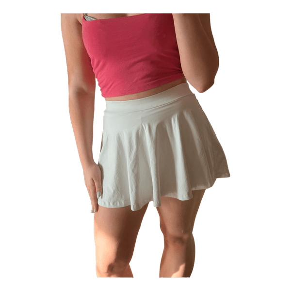 White pleated skort