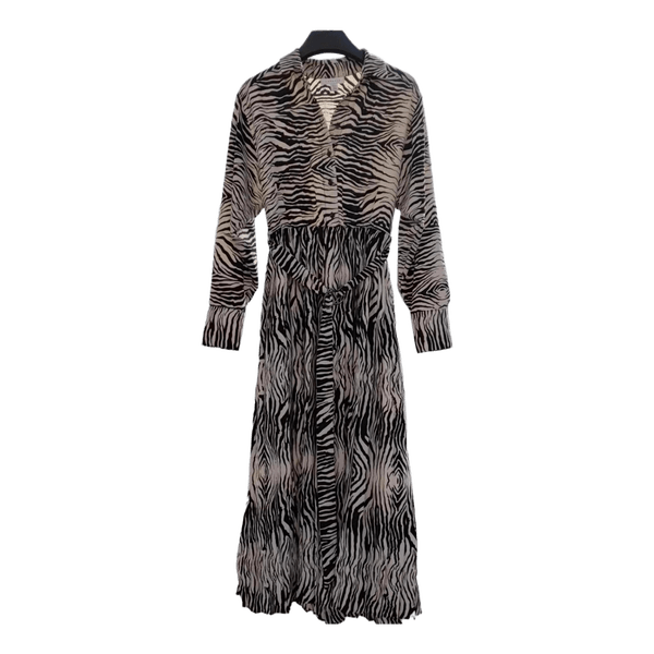 Zebra print shirt dress