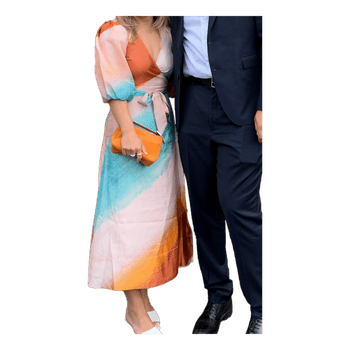 Multicolor wrap midi dress