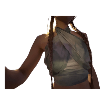 Green crossover halter top