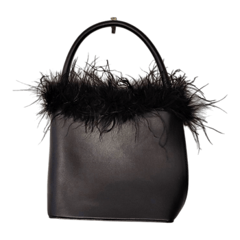 Reserved black feathered handbag