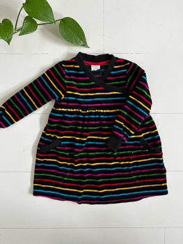 Polarn o. Pyret Striped Long-Sleeve Dress / Size 92
