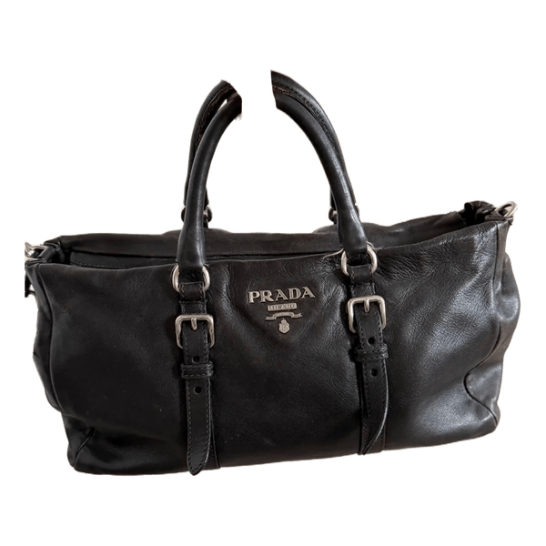 Sort lædertaske fra Prada