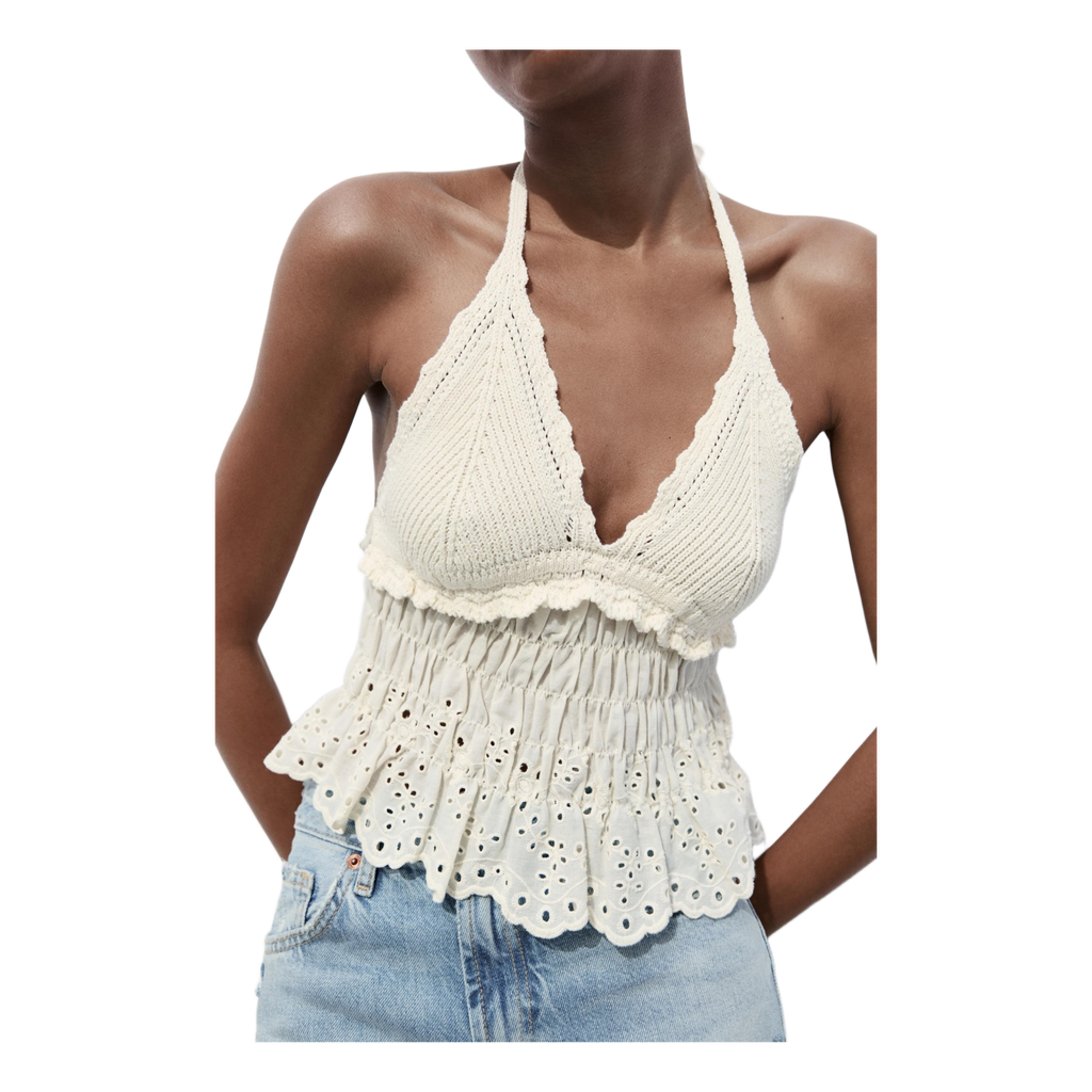 Hæklet halterneck top