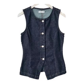 Mørkeblå denimvest