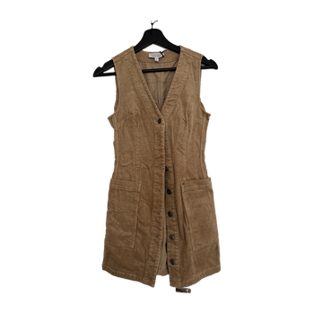 Beige corduroy sleeveless mekko