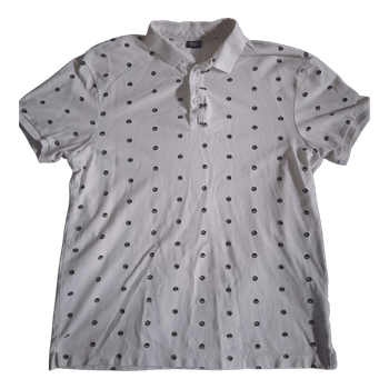 White patterned polo shirt