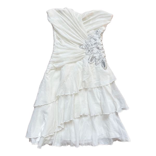 White strapless mini dress