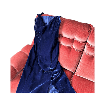 Blue velvet dress