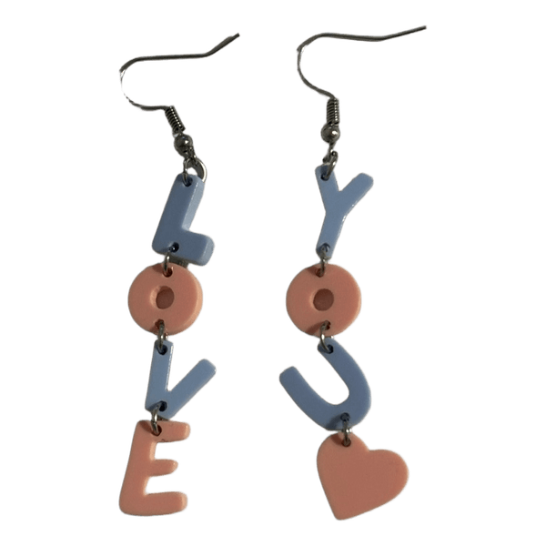 Love you drop earrings