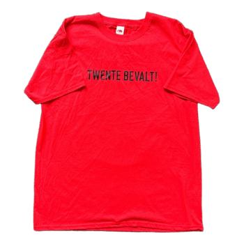 Red cotton graphic t-shirt