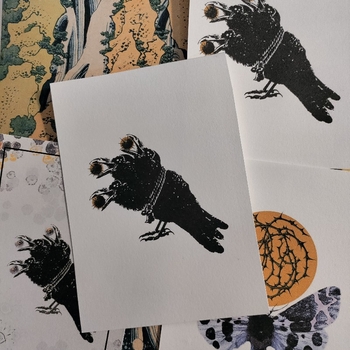 Handmade Raven illustration print