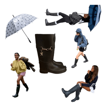Black Armani Exchange rain boots