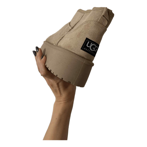 Beige Ugg platform boots
