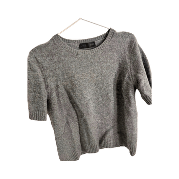 Zara Harmaa lyhythihainen neule