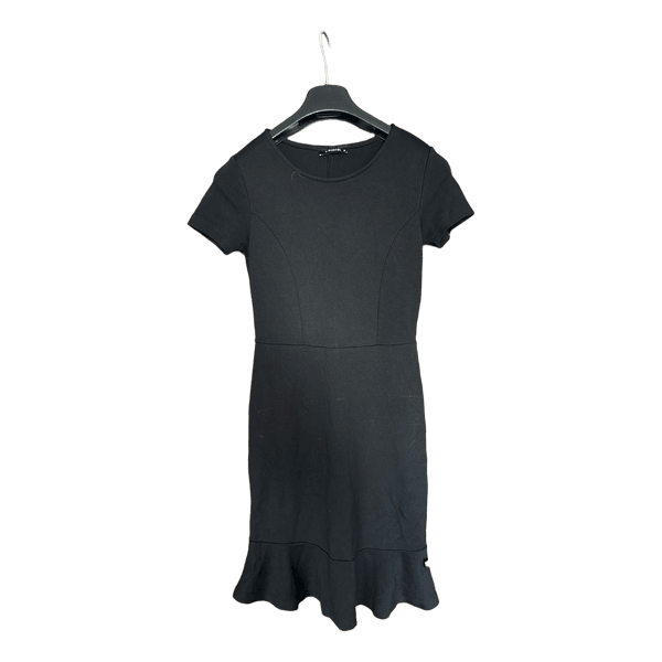 Black ruffle hem dress