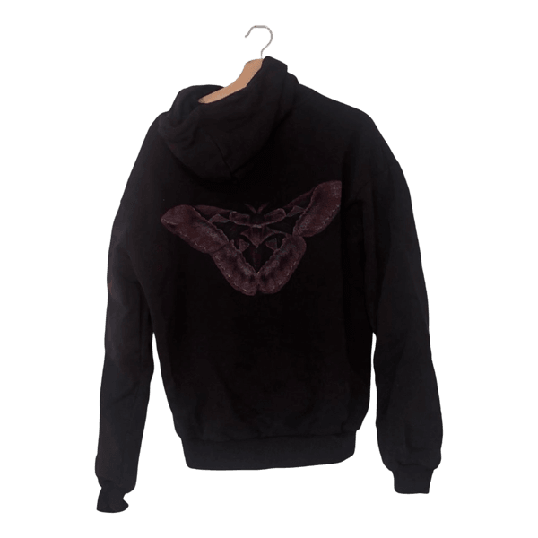 Schwarzer hoodie mit rückendruck