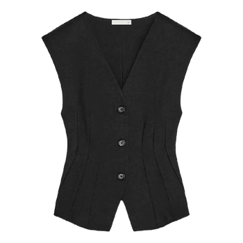 Zara black buttoned vest