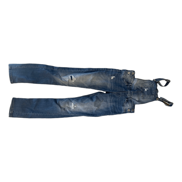 Blå denim smækbukser