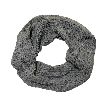 Grey knit infinity scarf