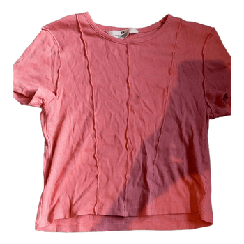 Pink ribbed crop top