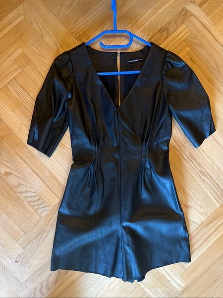 Black Guess faux leather romper
