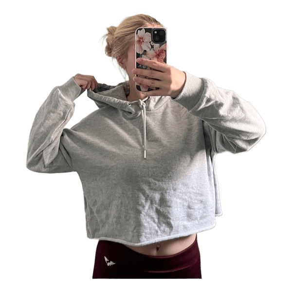 Harmaa crop-huppari