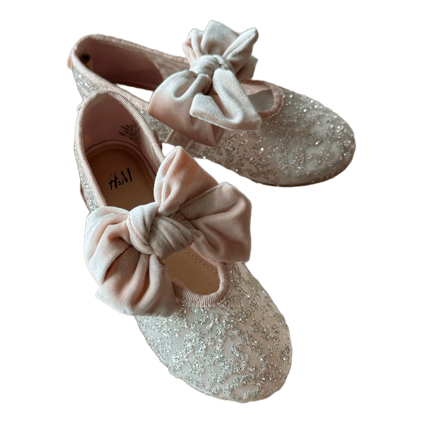 Pink glitter ballet flats