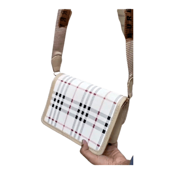 Plaid pattern crossbody bag