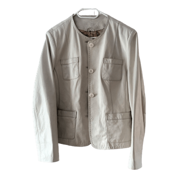 Cream leather jacket