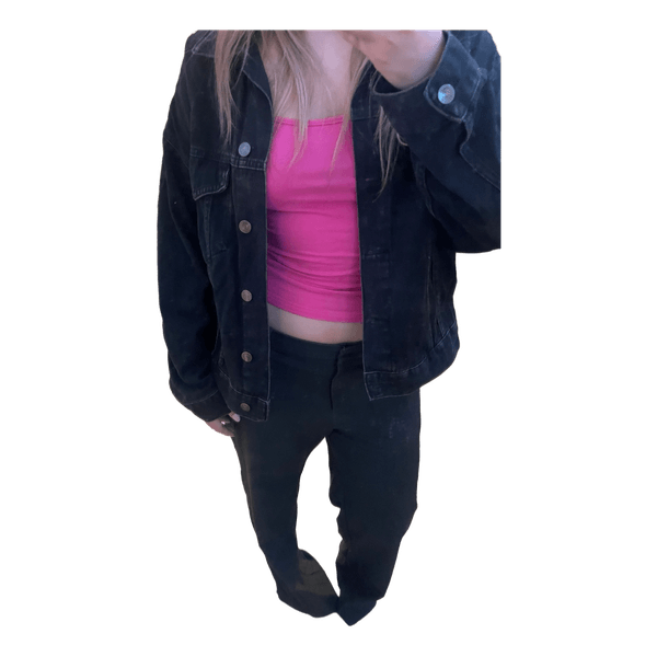 Sort denimjakke