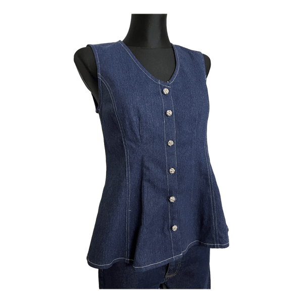 Blue denim vest