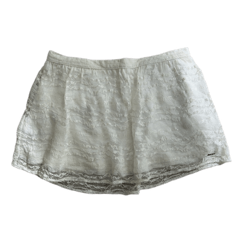 White lace mini skirt