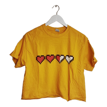 Yellow pixel heart t-shirt