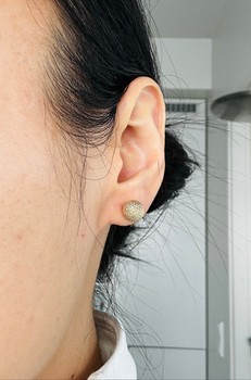 Gold textured stud earrings