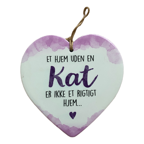 Hjerteformet skilt med tekst