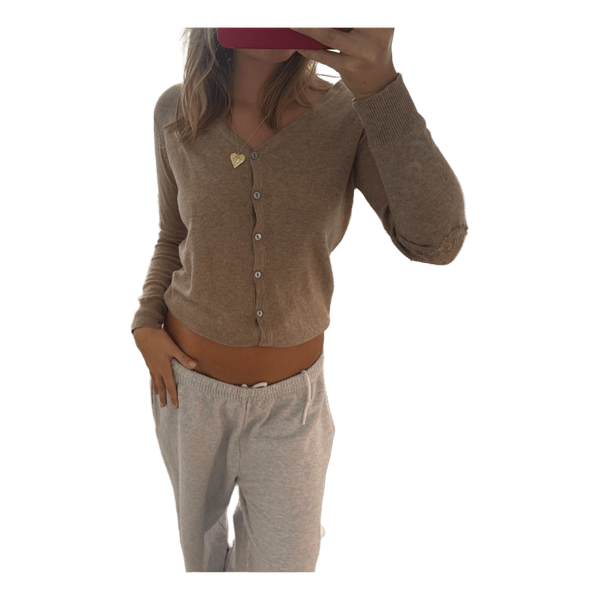 Beige strikket cardigan