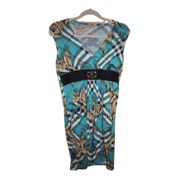 Turkoosi kuviollinen mekko Burberry vintage