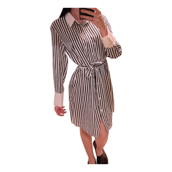 Black and white shirt dress